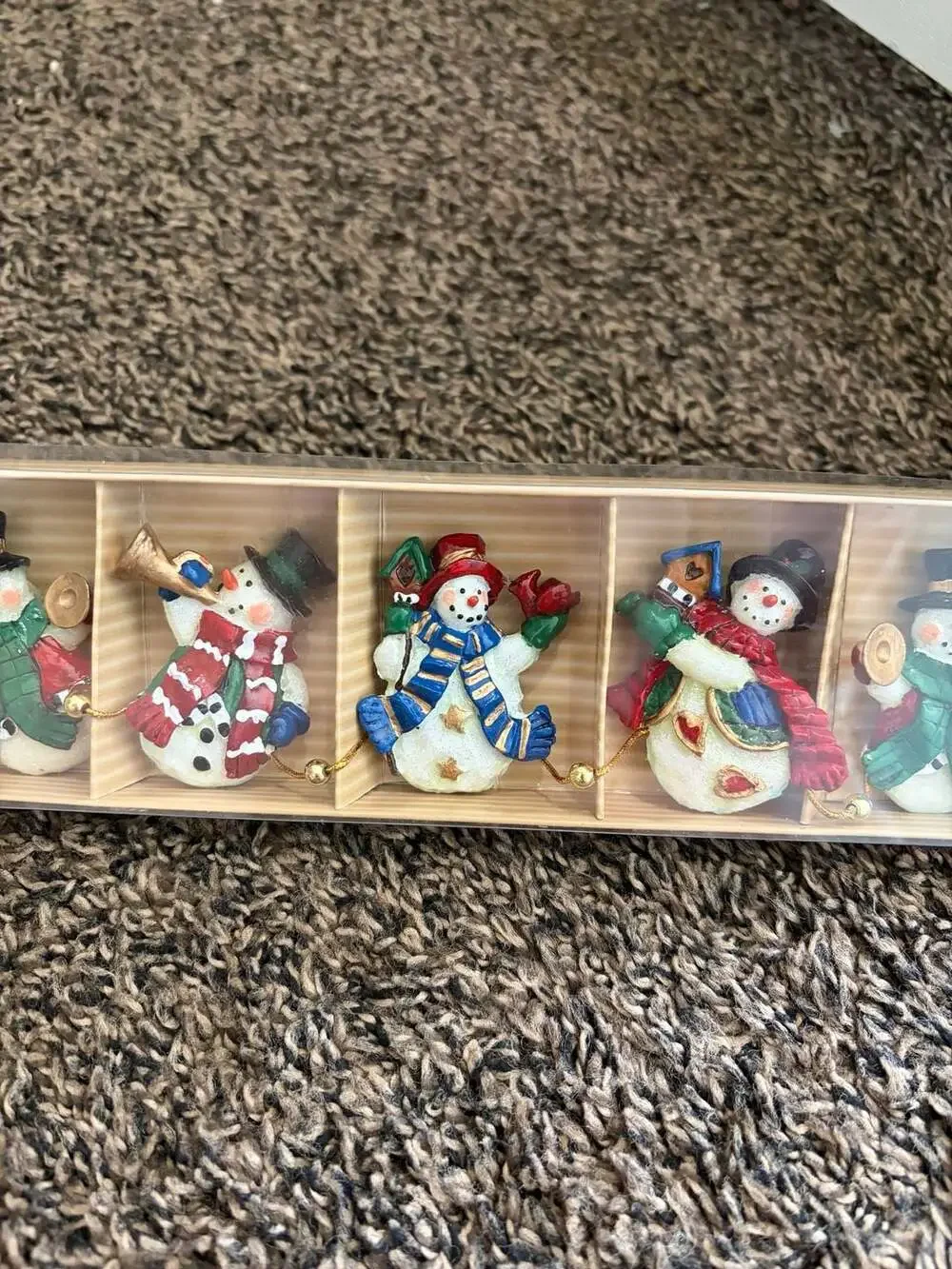 Holiday Home Snowman Christmas Garland 12 Piece Vtg Style Country Christmas Deco